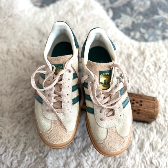 Adidas Gazelle Bold Platform Sneakers – Cream White / Collegiate Green – Size 7 - Picture 15 of 16